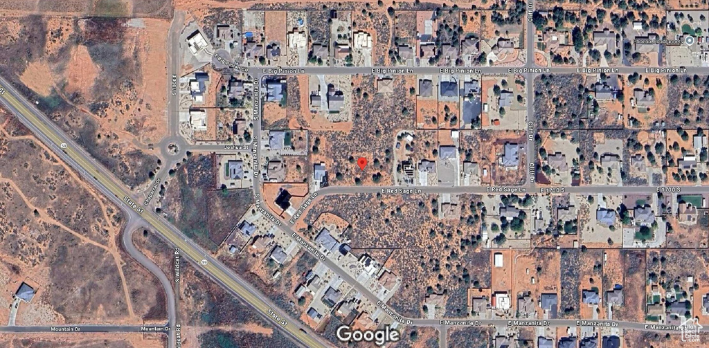 Aerial map of property and surrounding area