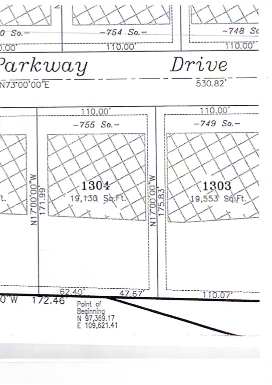 Map showing property parcels
