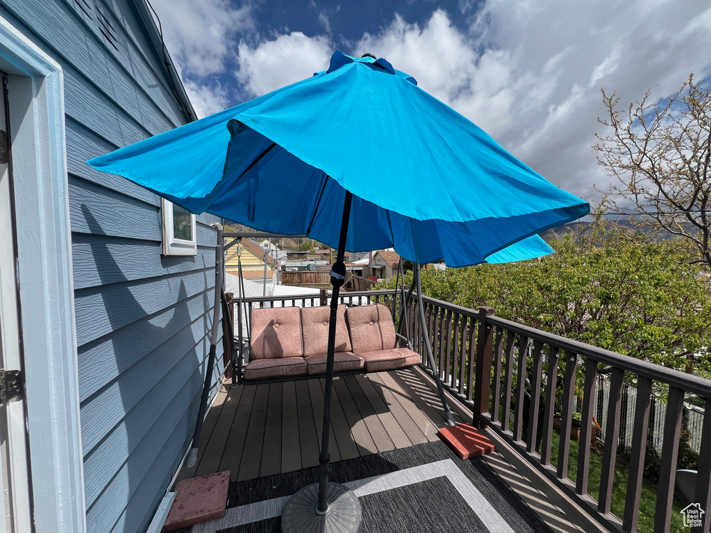 View of wooden deck
