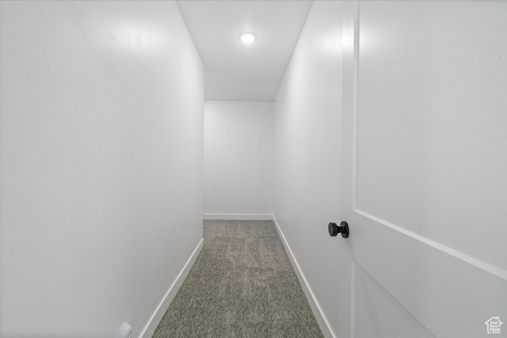 Interior space featuring carpet and baseboards
