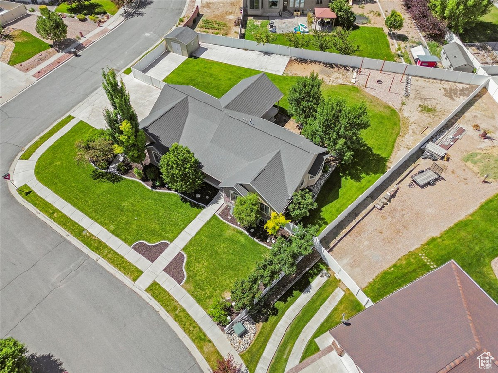 Aerial view with a residential view