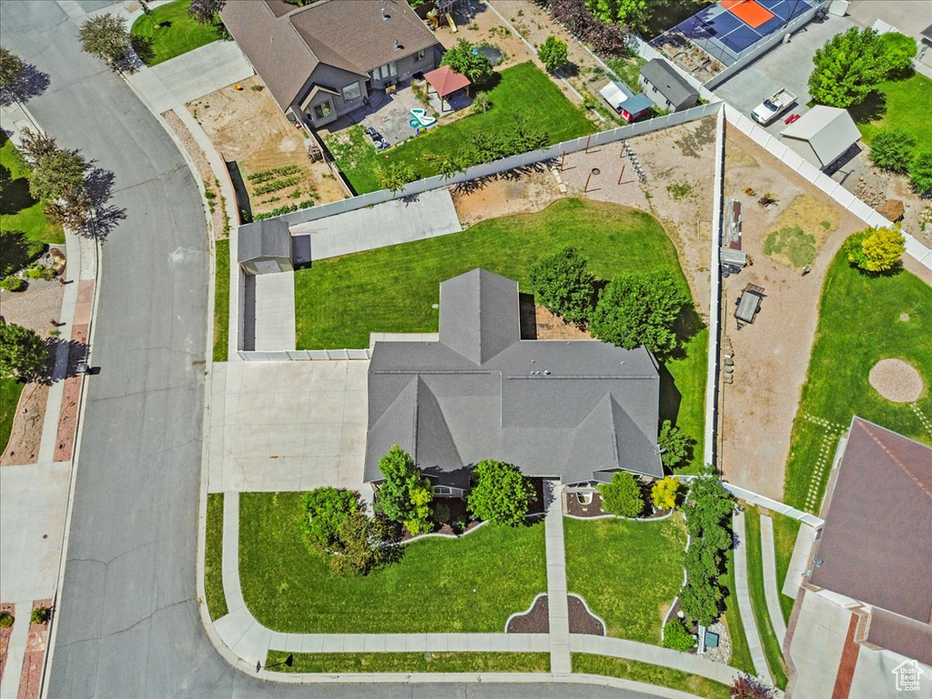 Aerial view with a residential view