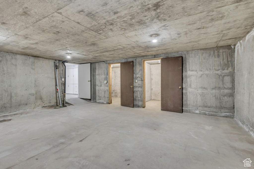 View of unfinished basement