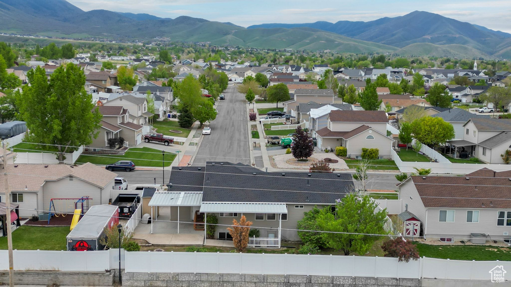 Aerial view with a mountain view and a residential view