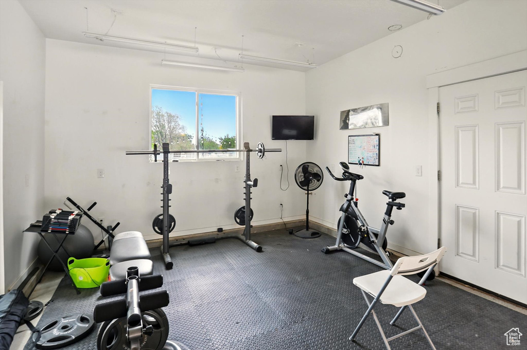 Exercise area with baseboards