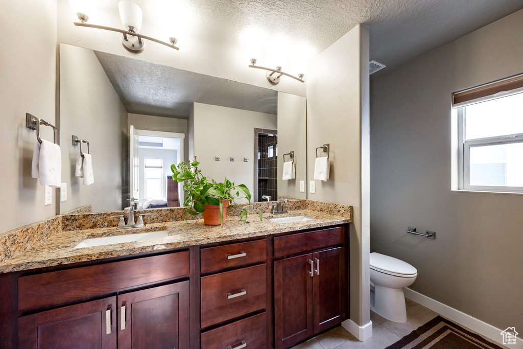 Bathroom with plenty of natural light, toilet, and a sink