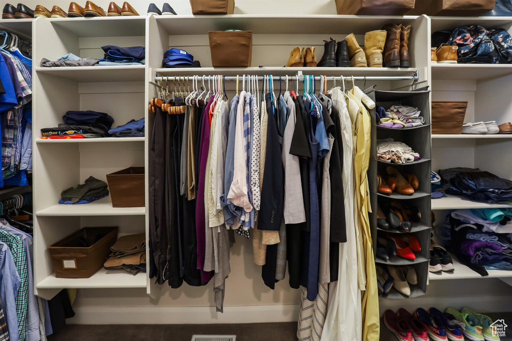 Closet featuring visible vents