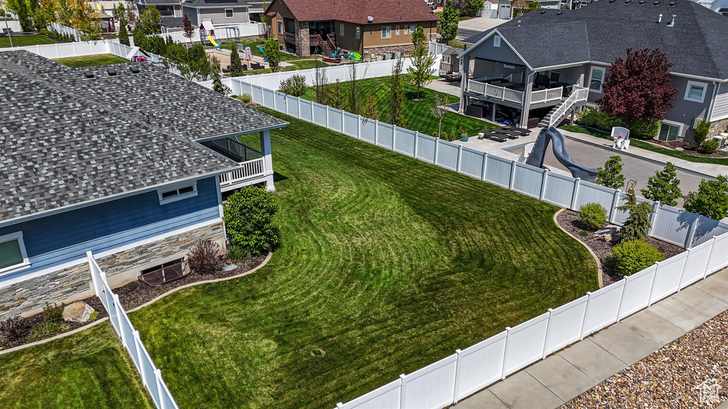 Aerial view featuring a residential view