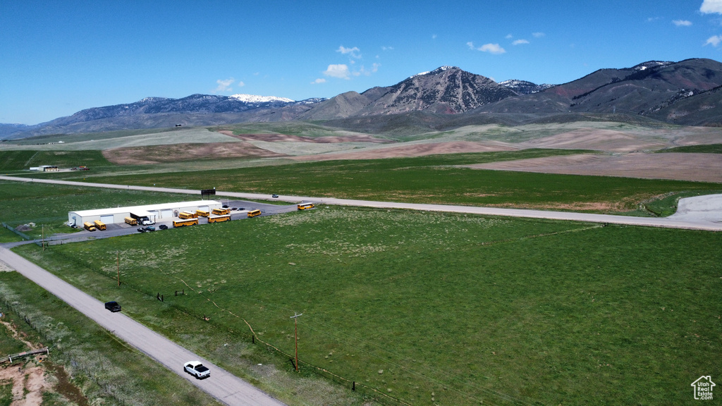 View of mountain background with rural landscape