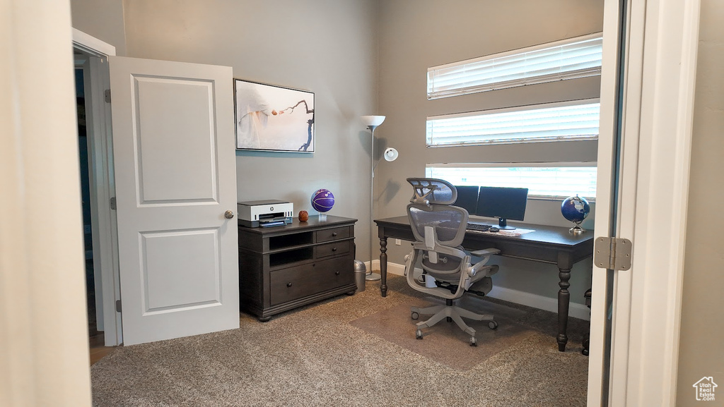 View of carpeted office space
