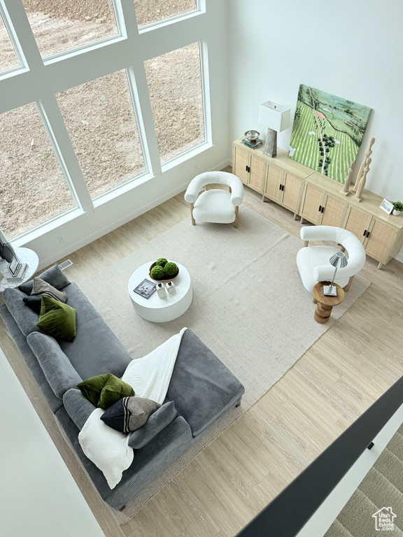 Exercise area with wood finished floors