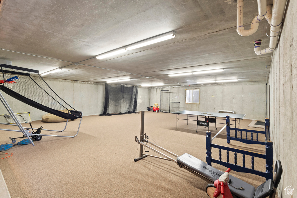 Interior space featuring carpet floors