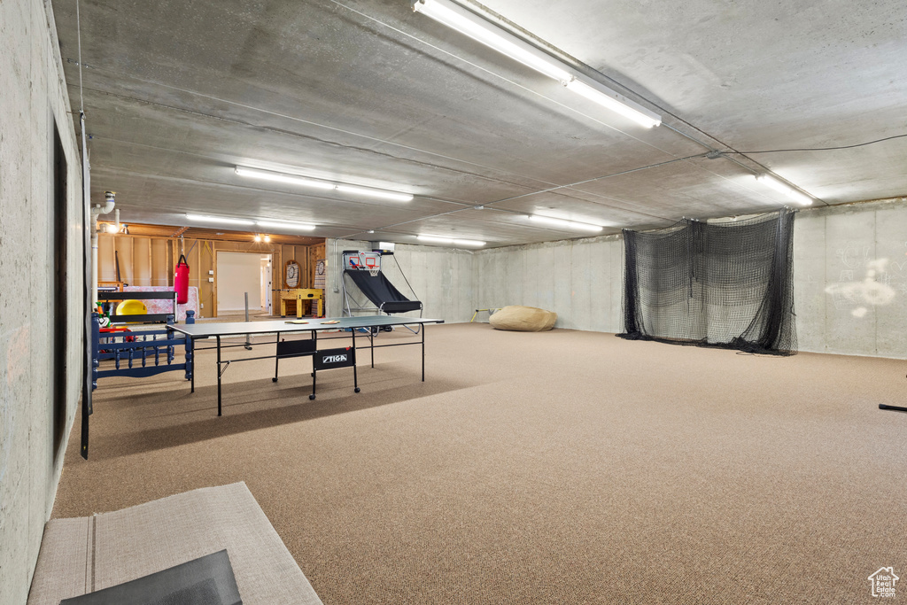 Interior space with carpet