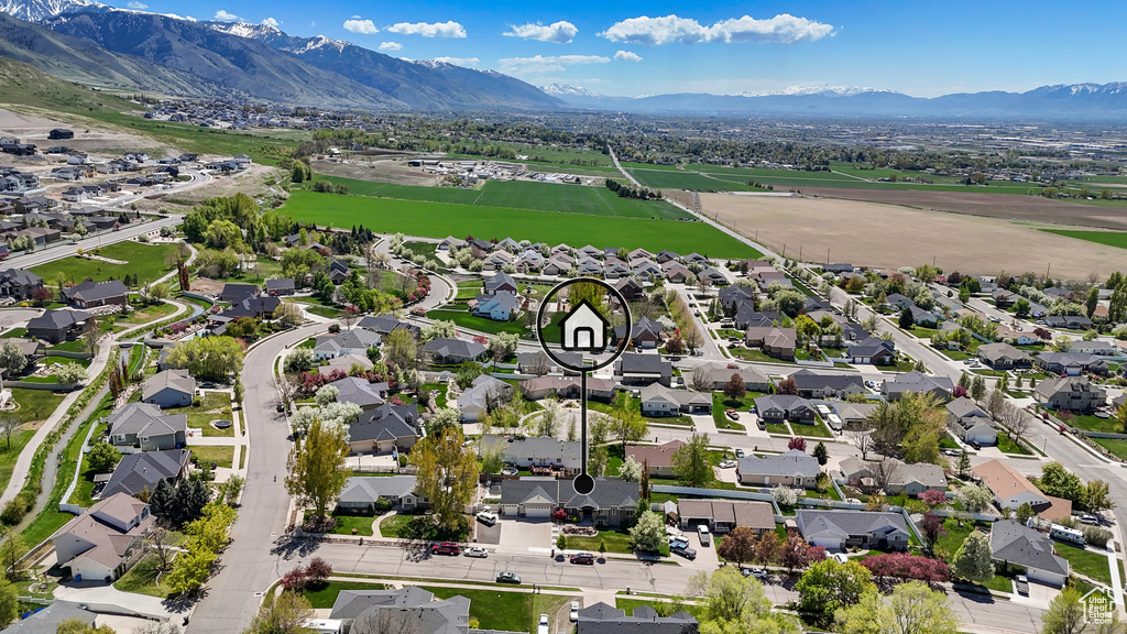 Bird\'s eye view featuring a mountain view and a residential view
