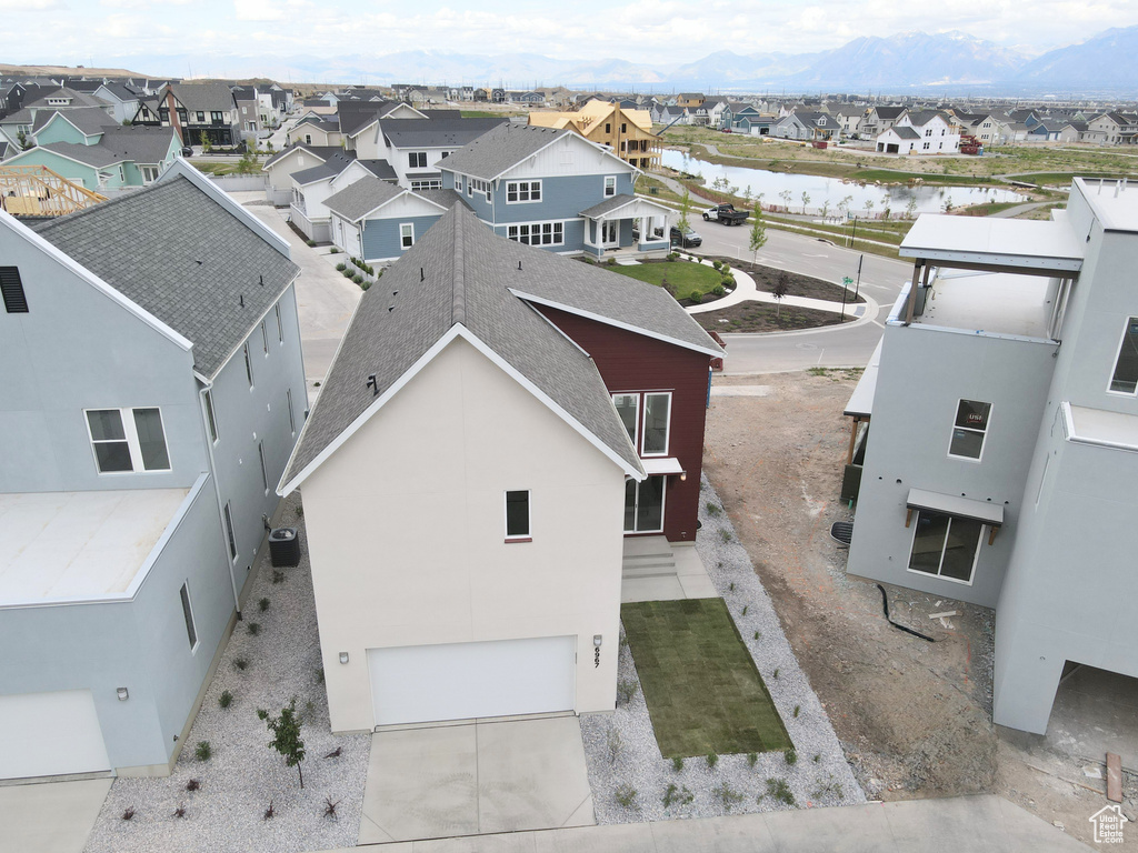Aerial perspective of suburban area