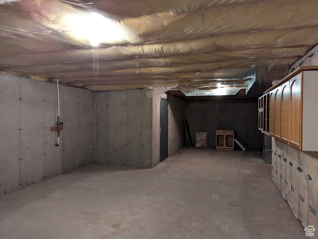 View of unfinished basement