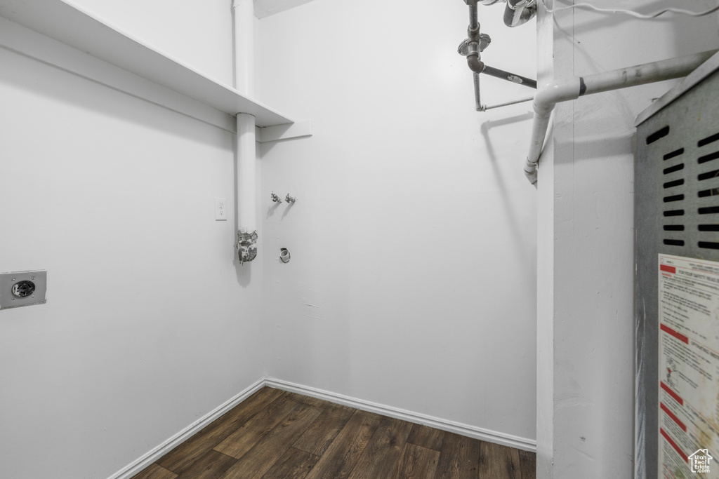 Interior space featuring dark wood-type flooring