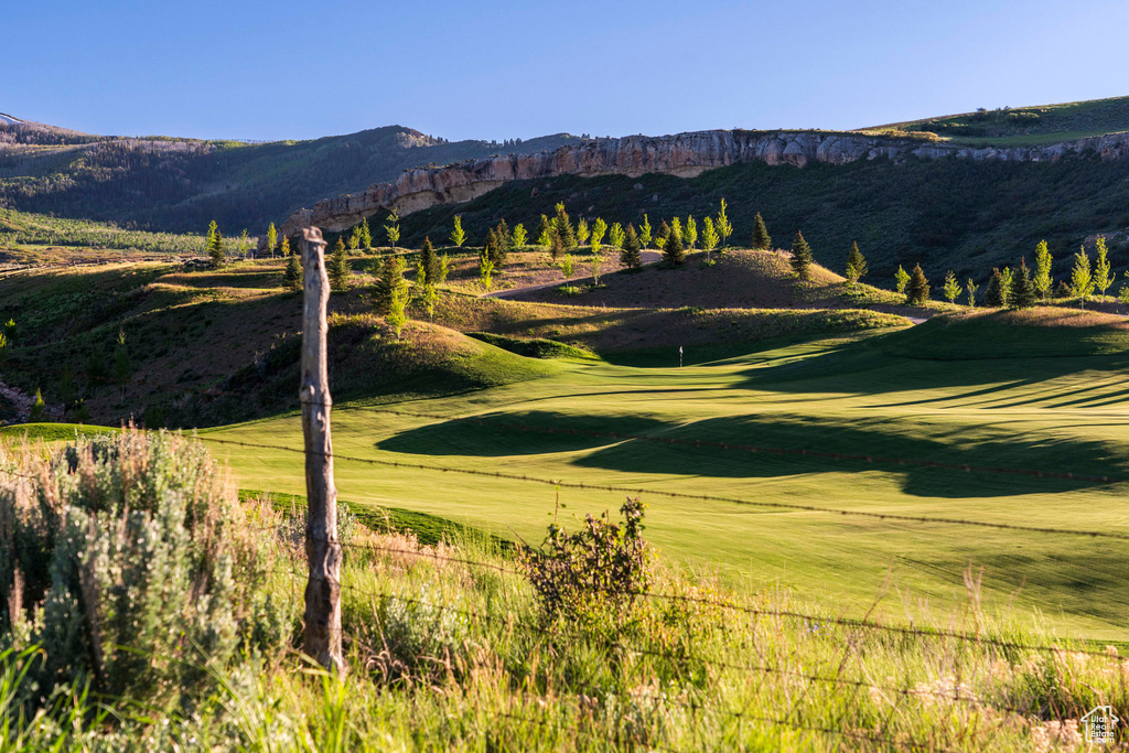 View of community featuring a mountain view and golf course view