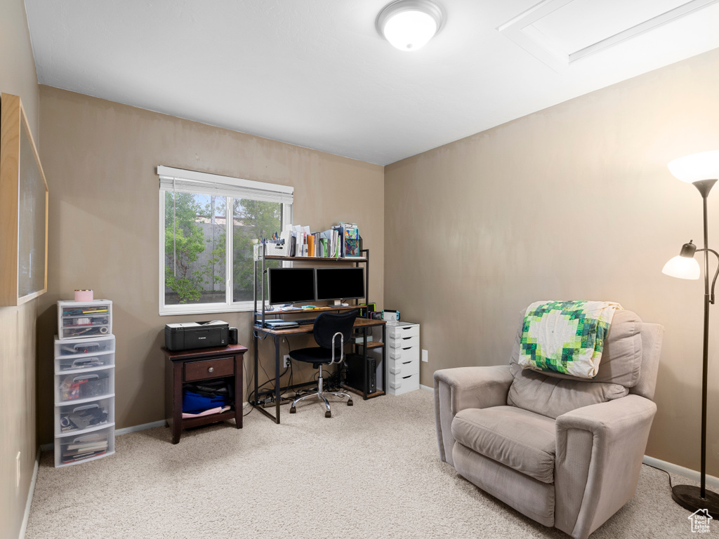 View of carpeted office space