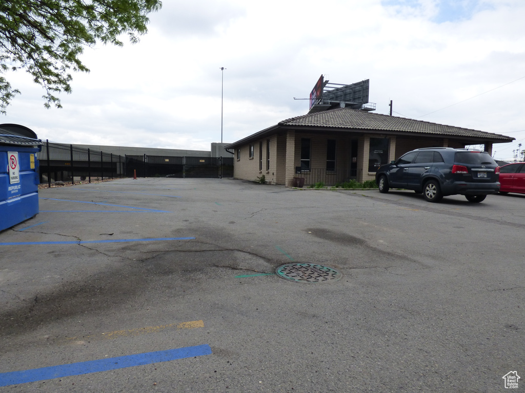 View of car parking with fence
