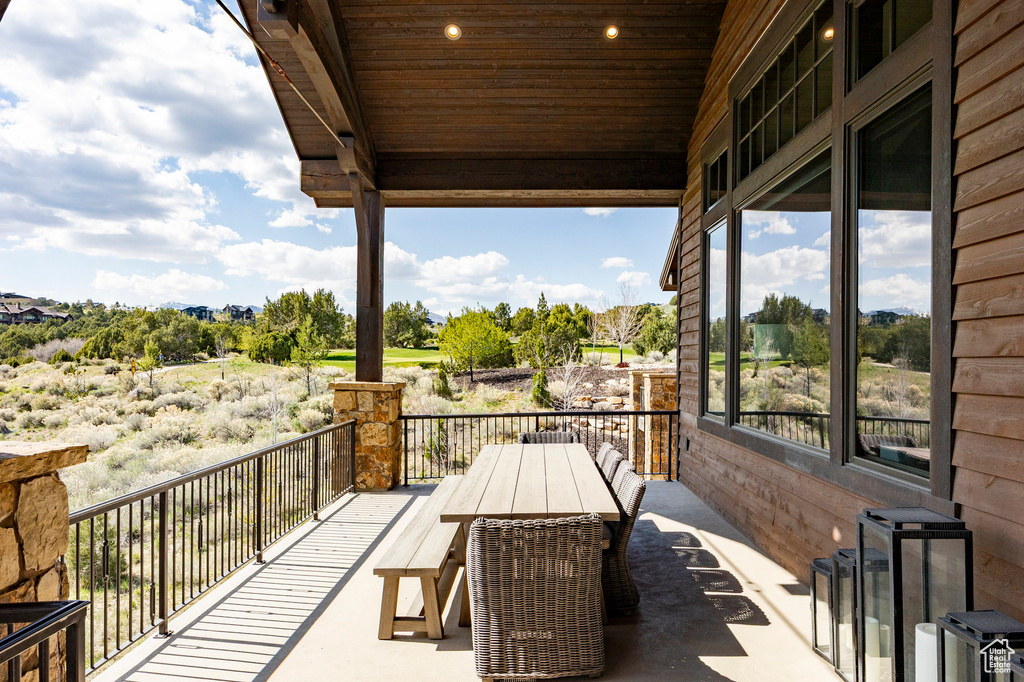 Balcony with outdoor dining space