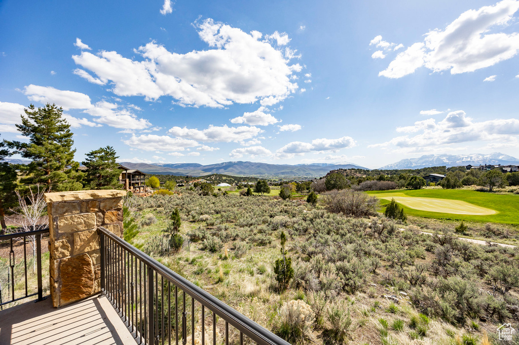 Mountain view with golf course view