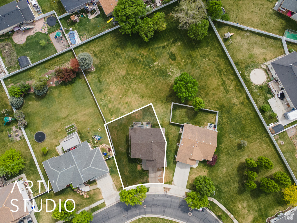 Bird\'s eye view with a residential view