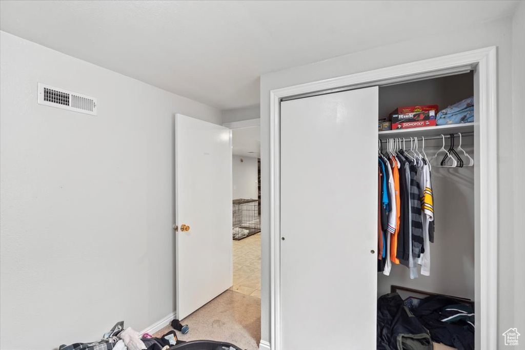 Closet featuring visible vents