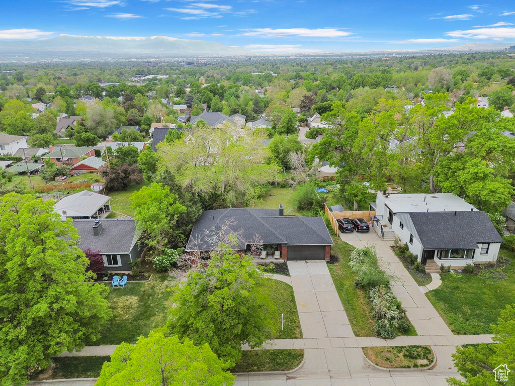 Aerial perspective of suburban area