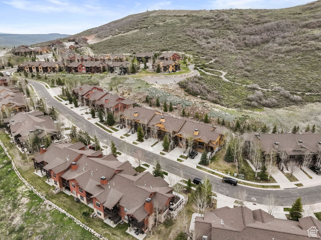 Aerial view with a mountain view and a residential view