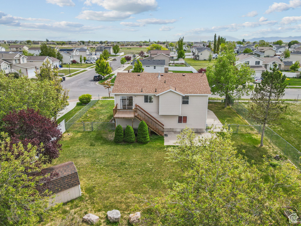 Aerial view with a residential view