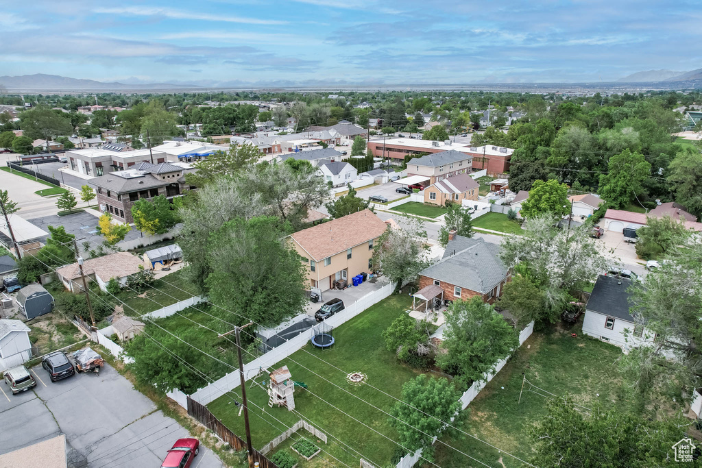 Aerial perspective of suburban area