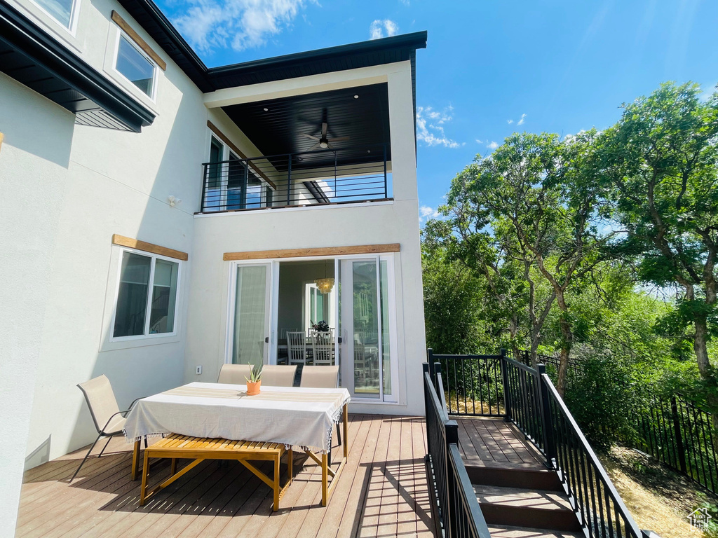View of wooden deck