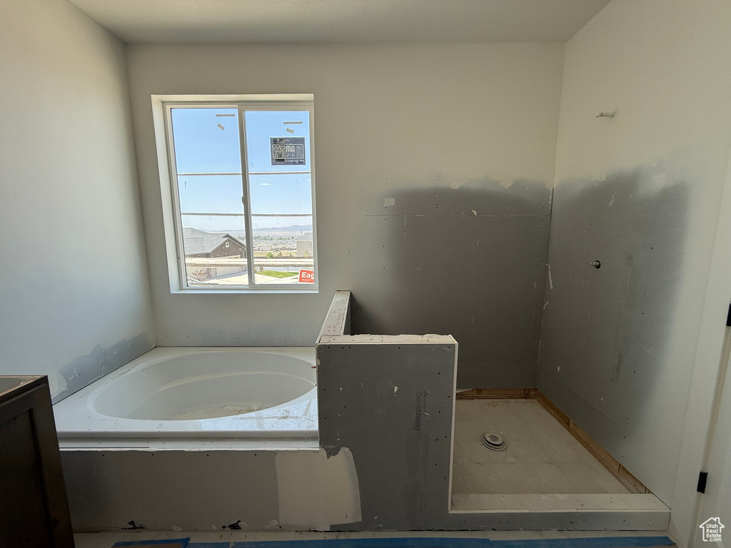 Bathroom featuring a garden tub