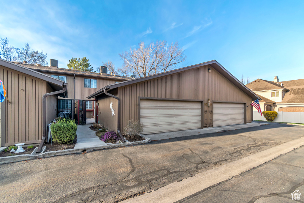View of front of house with a garage