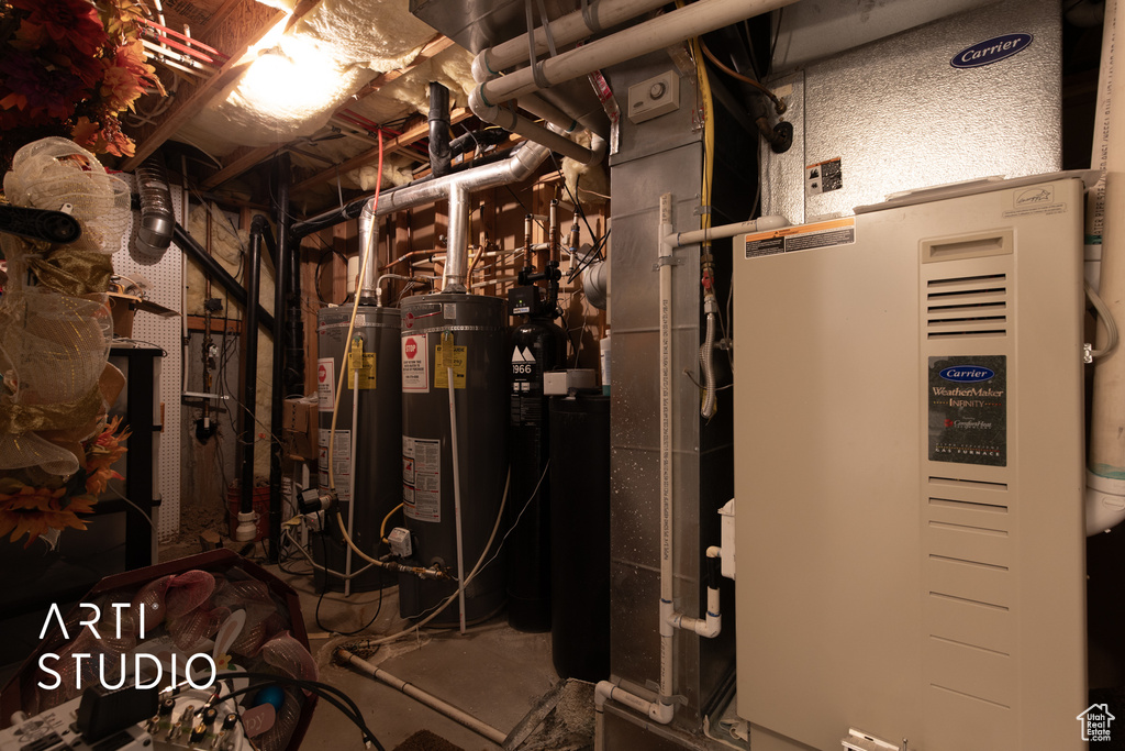 Utilities featuring gas water heater
