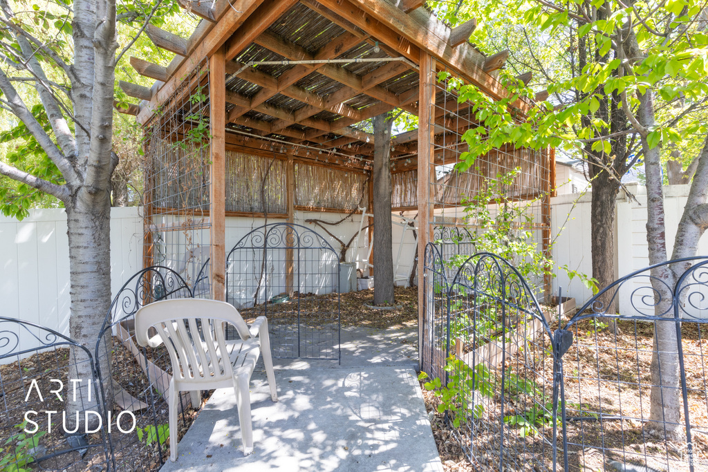 Exterior space featuring fence
