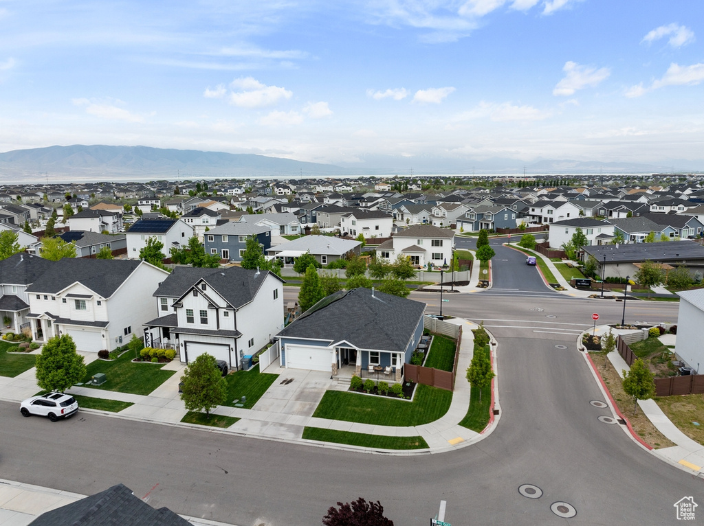 Aerial view with a mountain view and a residential view