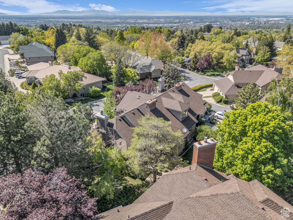 Aerial view with a residential view