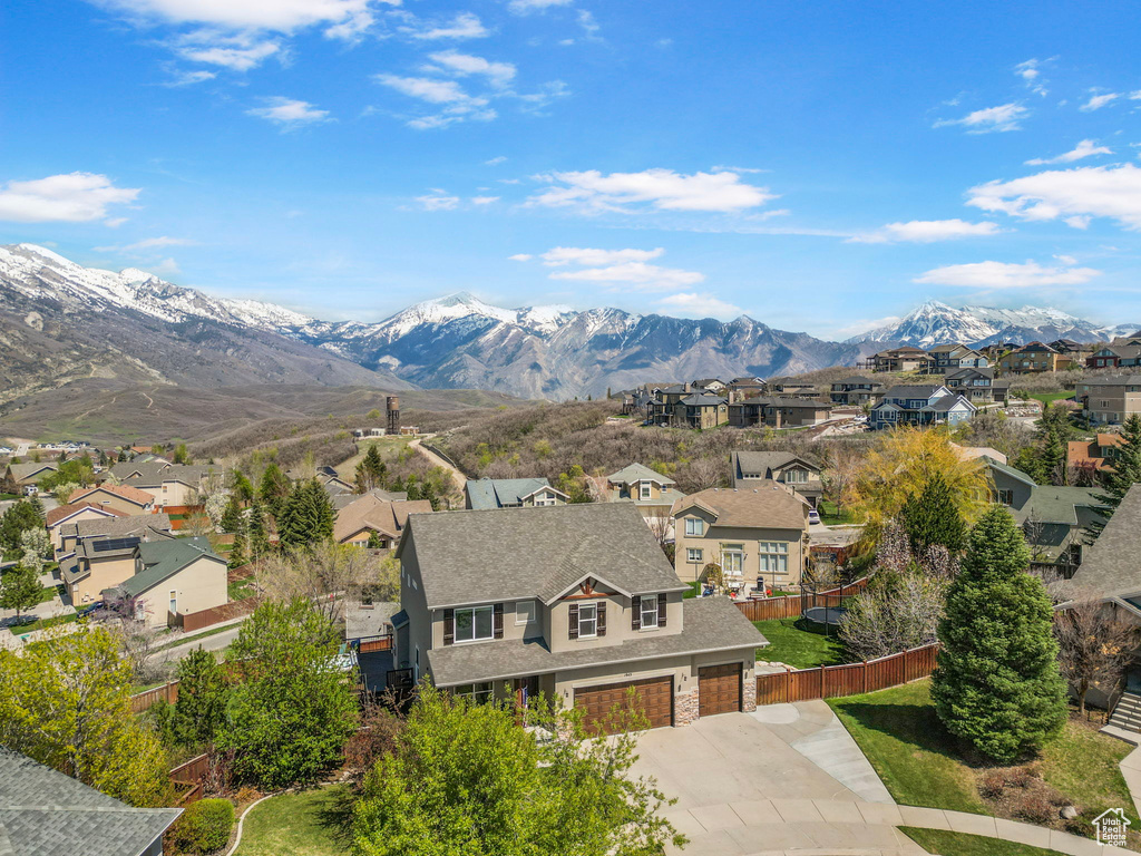 View of mountain feature with a residential view