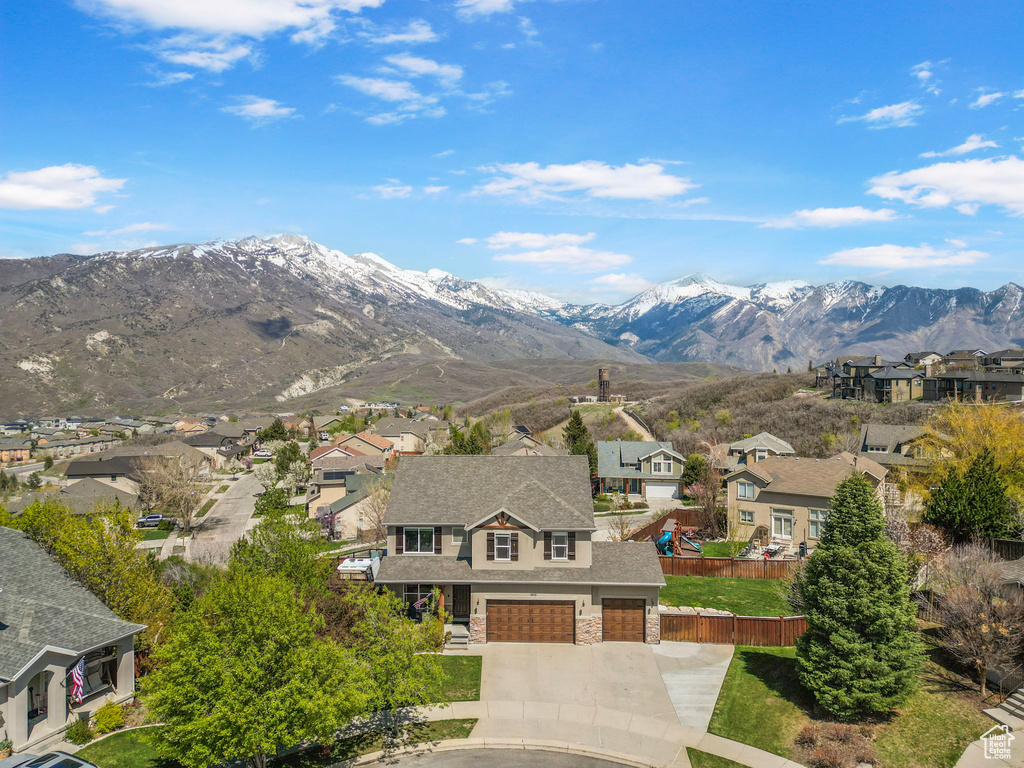 Property view of mountains featuring a residential view