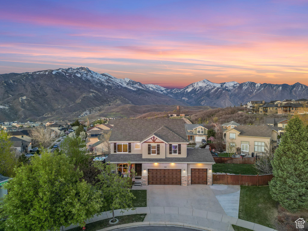 Mountain view with a residential view
