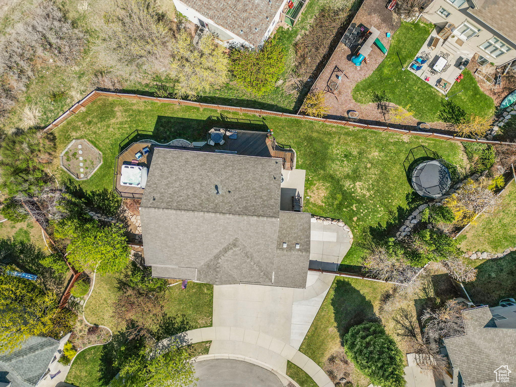 Birds eye view of property