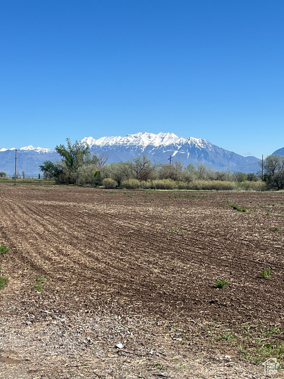 View of mountain background featuring rural landscape