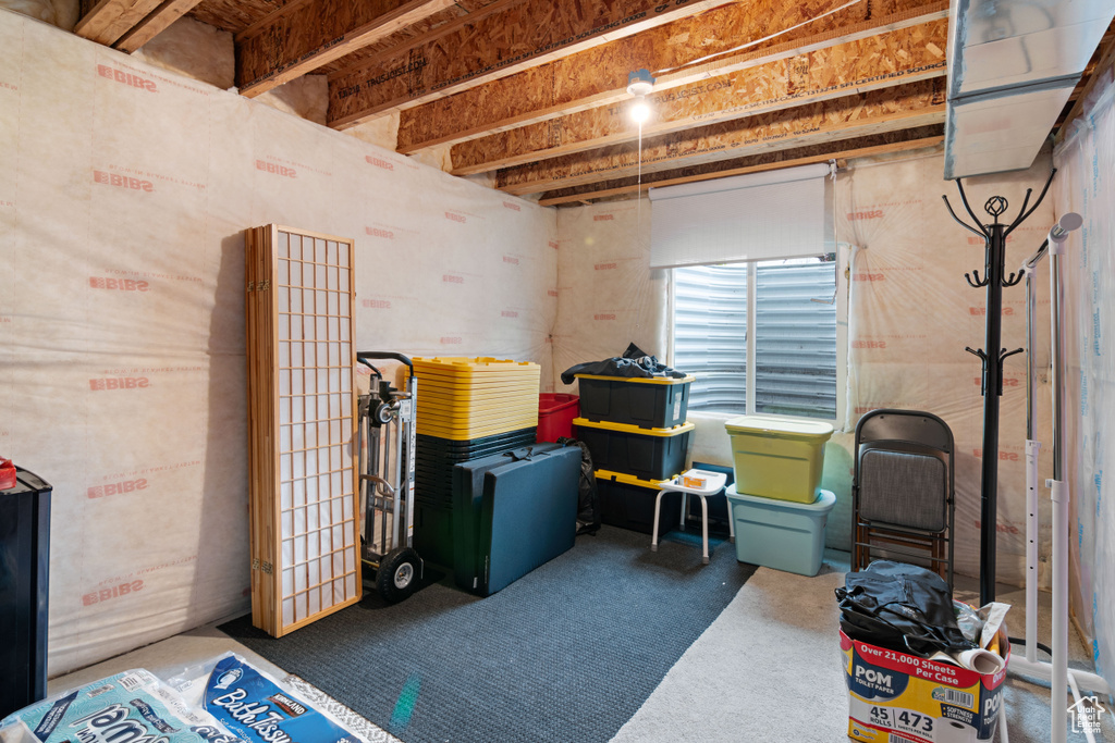 Below grade area with carpet