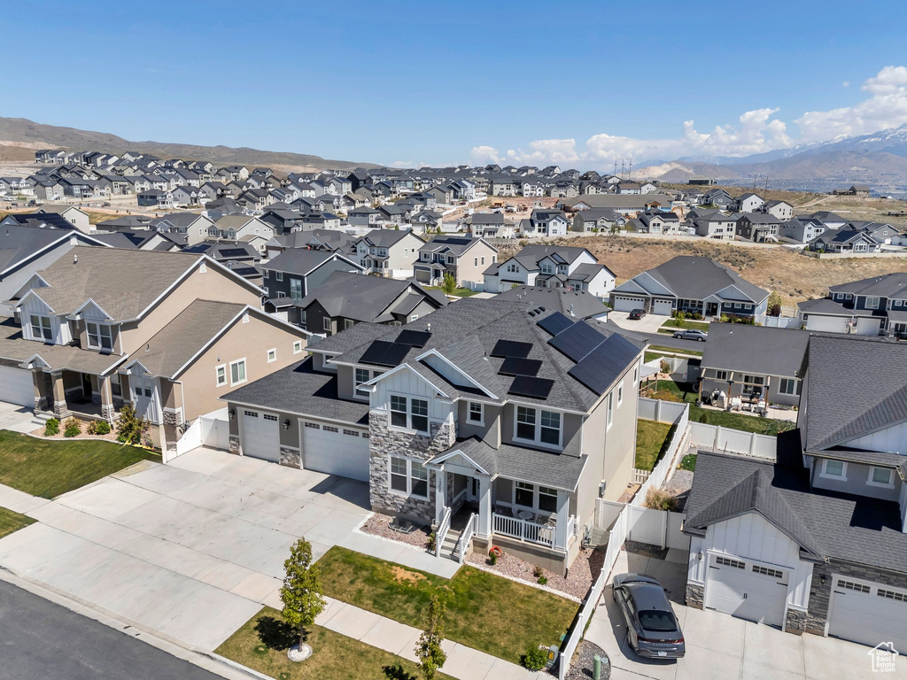 Bird\\\'s eye view featuring a mountain view and a residential view
