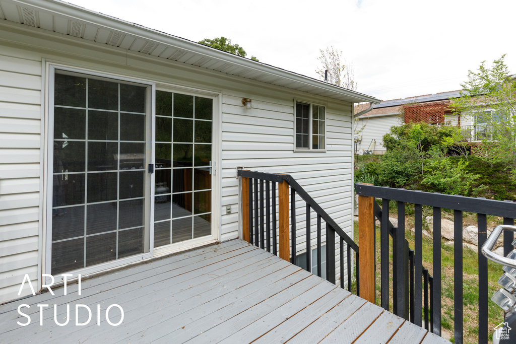 View of wooden deck