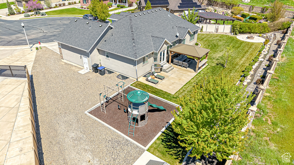Aerial view of residential area