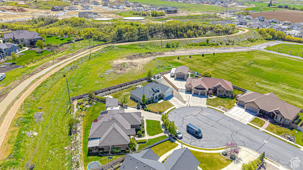 Aerial view of residential area