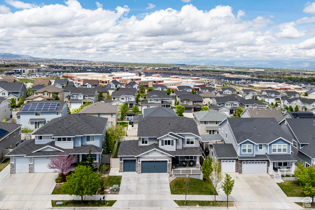 Aerial view of residential area